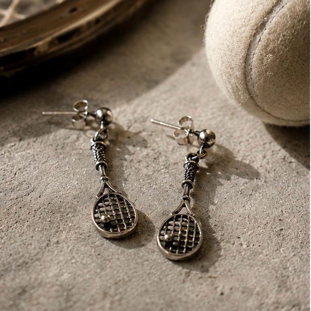 Tennis Racket Earrings – Sterling Silver